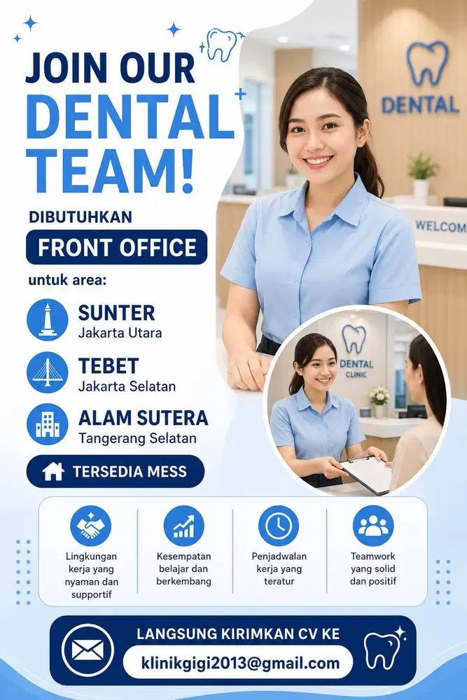 Lowongan kerja front office klinik gigi