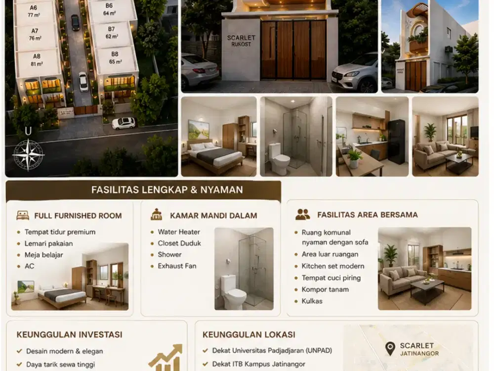 Kost Mahasiswa Dekat Unpad Jatinangor Full Furnished, SHM, Potensi Sewa Tinggi, Investasi Properti Menguntungkan