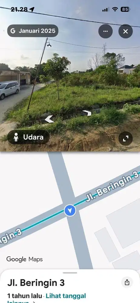 Jual tanah kosong pinggir jalan