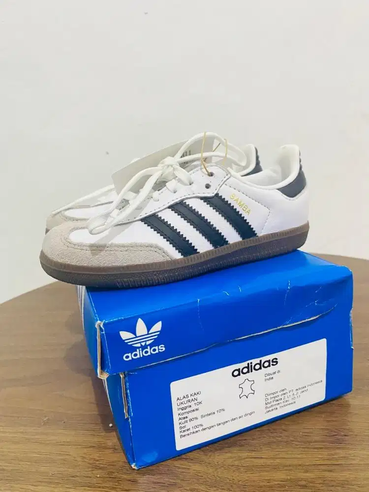 New Adidas Samba OG C Kids IE3677 White Black 100 % Original