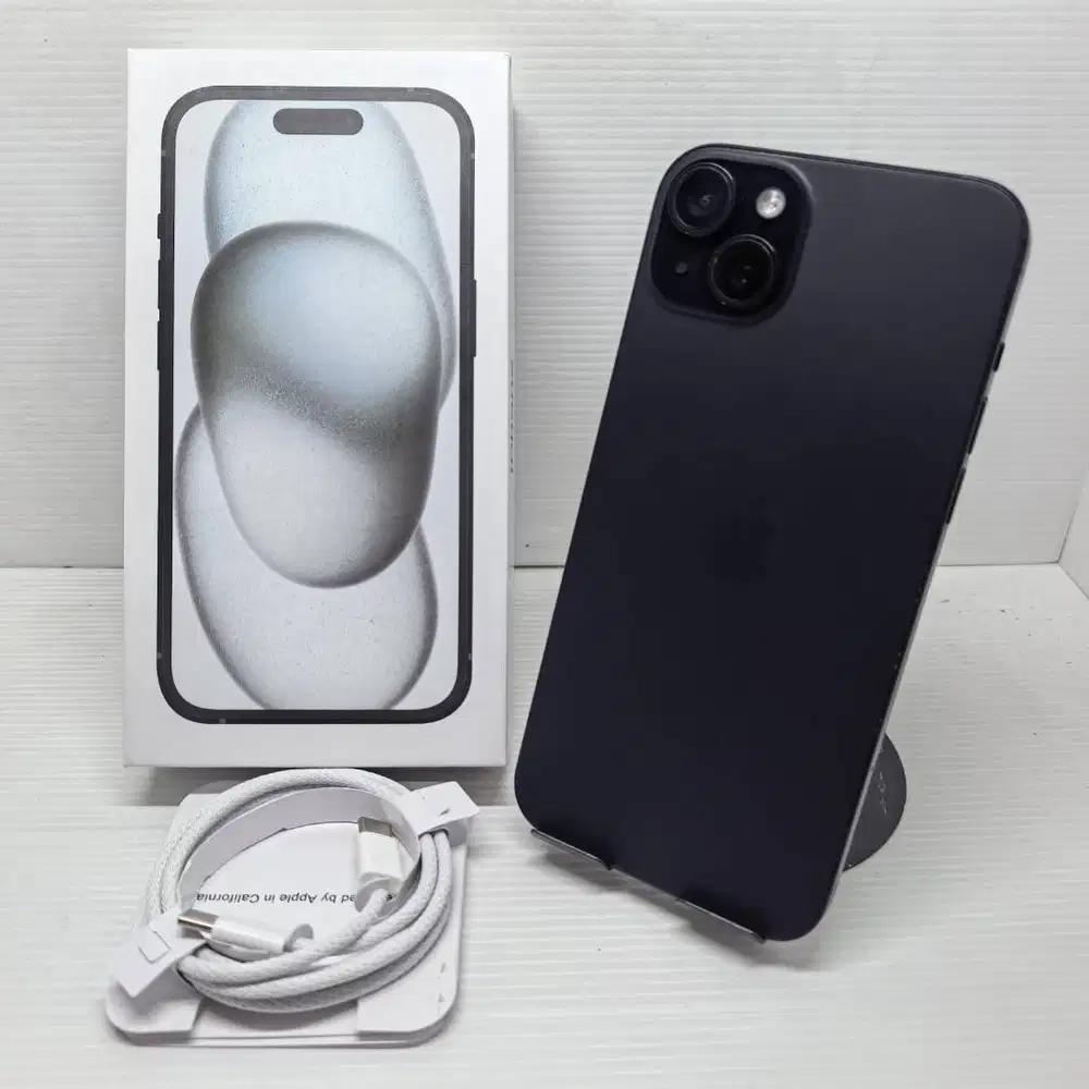 HOT SALE!  IPHONE 15 PLUS 128GB BLACK FULLSET MULUS SIAP PAKAI NO MINU