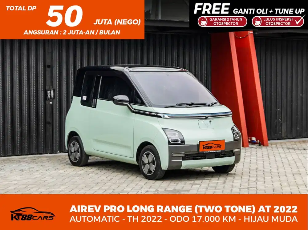 [BERGARANSI] WULING AIREV LONG RANGE PRO THN 2022 TWOTONE HIJAU LOW KM