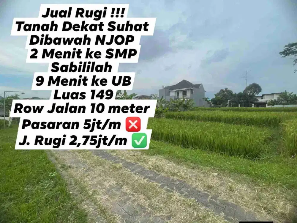Jual Rugi Tanah Dekat Suhat Malang Kota