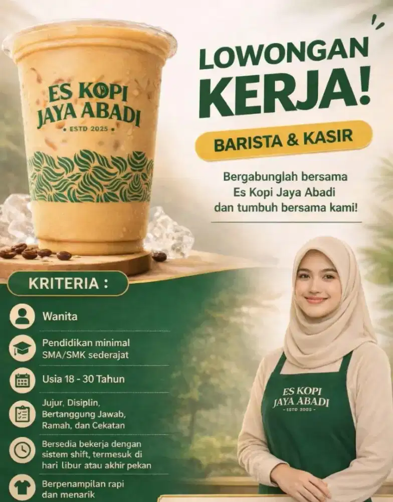 Lowongan kerja barista dan kasir