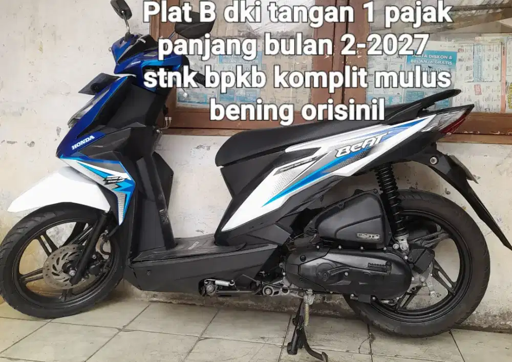 Honda beat Eco 2018 cbs iss idiling stop cw asli putih biru B dki