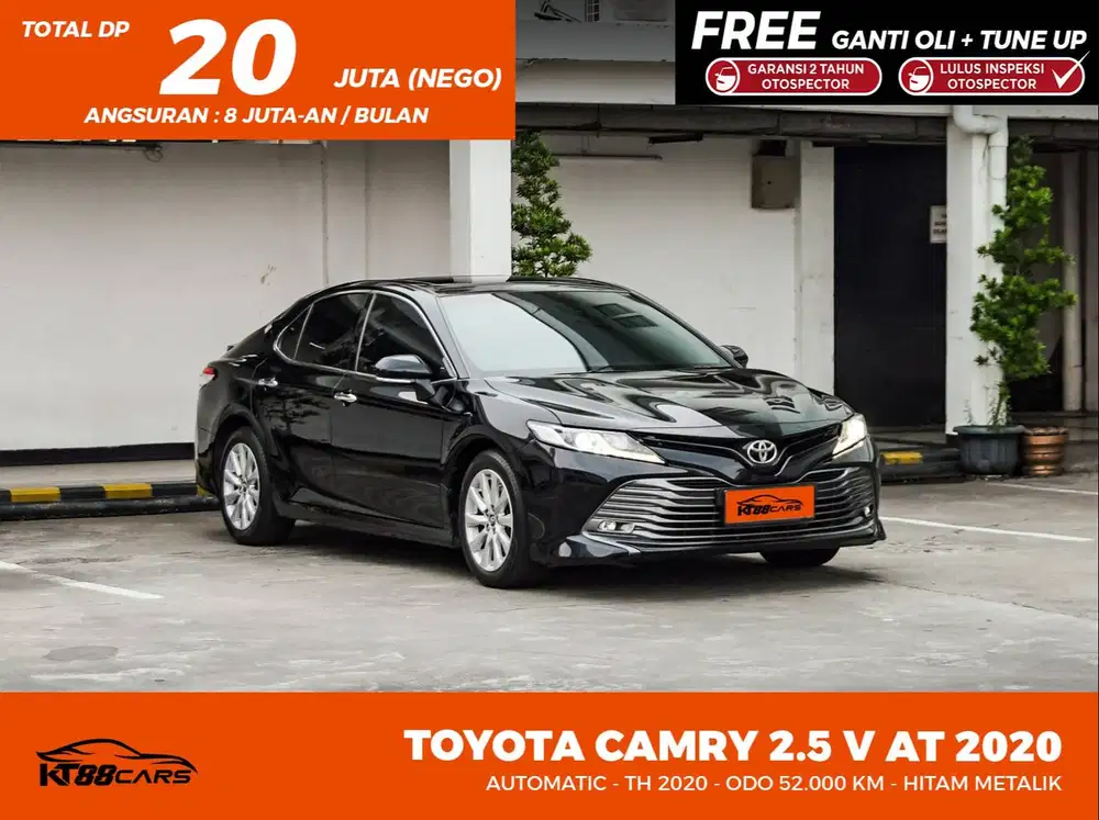 [BERGARANSI] TOYOTA CAMRY 2.5 V MATIC TAHUN 2020 GENAP HITAM LOW KM