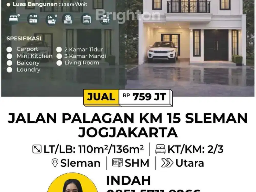 rumah mewah 2 lantai di lokasi emas palagan