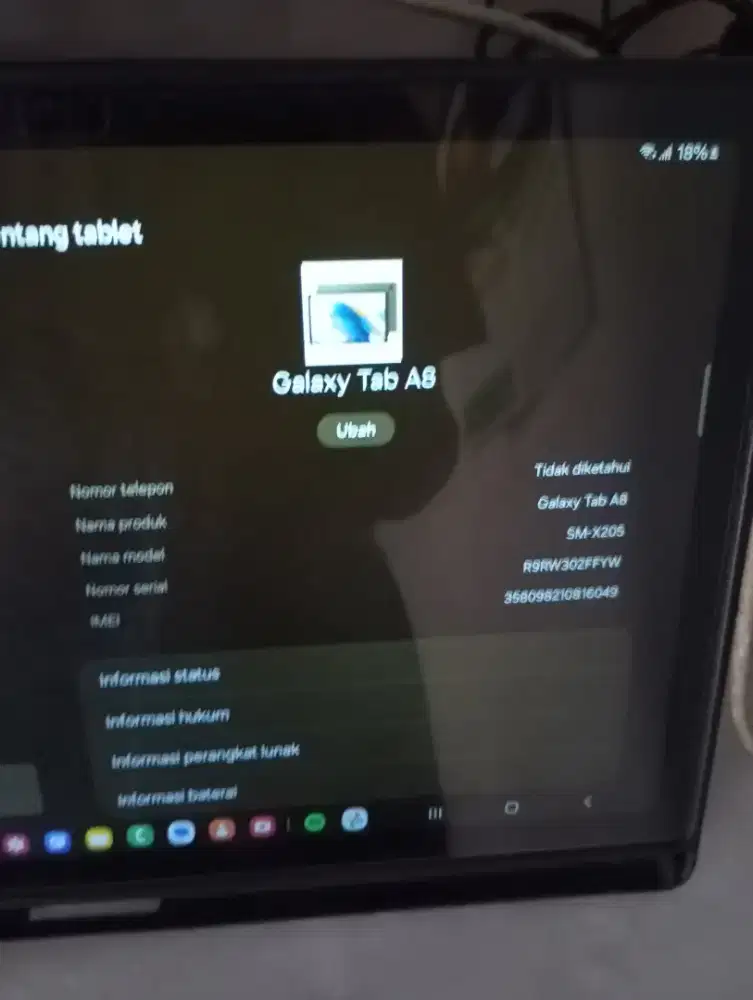 DIJUAL SAMSUNG TAB A8 CELL + WIFI