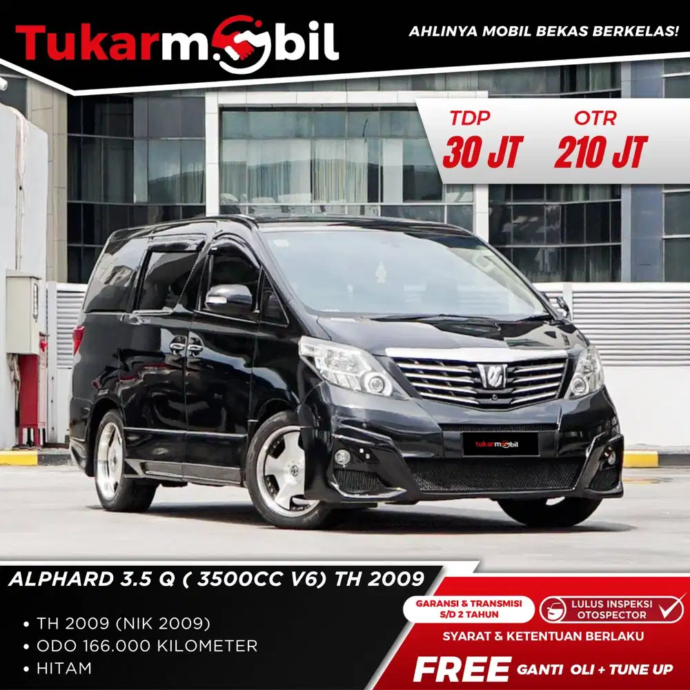 [BERGARANSI] TOYOTA ALPHARD 3.5 Q MATIC TAHUN 2009 HITAM GANJIL