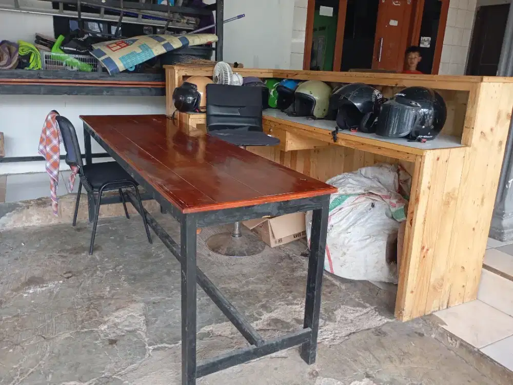 Meja kasir dan meja kantin jual borongan dan satuan