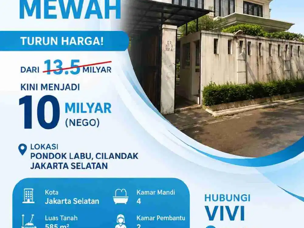 rumah mewah turun harga dari 13,5 miliyar menjadi 10 miliyar nego
