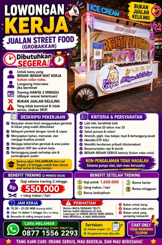 Lowongan Kerja Jualan Gerobakkan Street Food