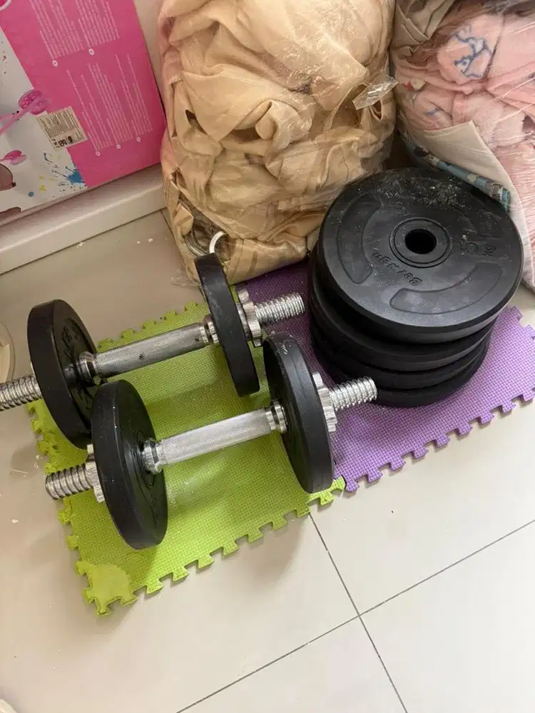 DIJUAL SET DUMBBELL / BARBEL ADJUSTABLE