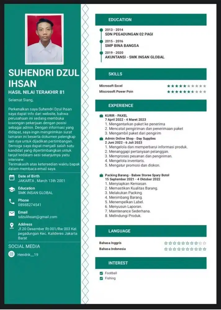 Saya sedang Mencari pekerjaan
