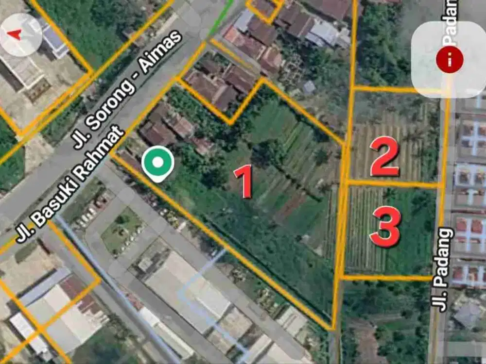 Jual Tanah 1, 3 Hektar Kota Sorong Jln.Basuki Rahmat. KM.13