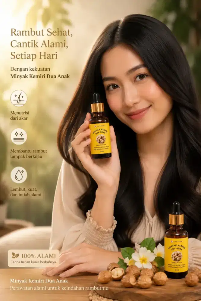 Minyak kemiri murni 100% pure hair oil open reseller