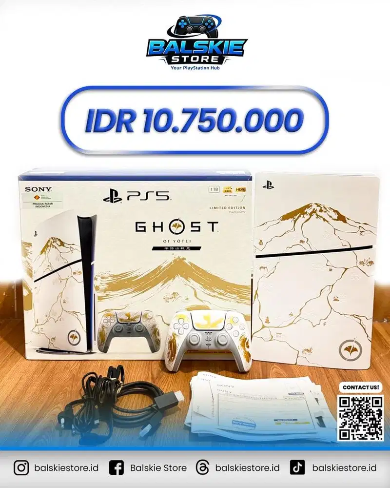 PS5 SLIM DISC GHOST OF YOTEI GARANSI RESMI SONY INDONESIA