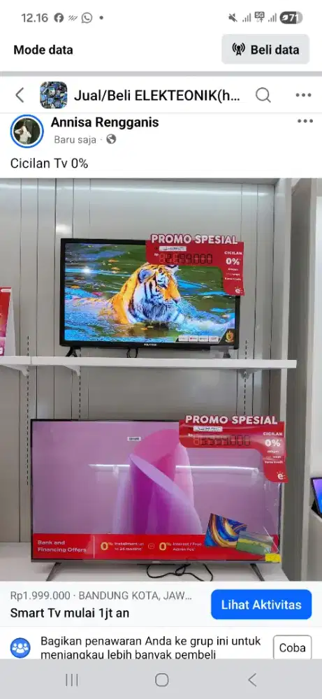 Tv cicilan 0% tanpa dp tanpa admin
