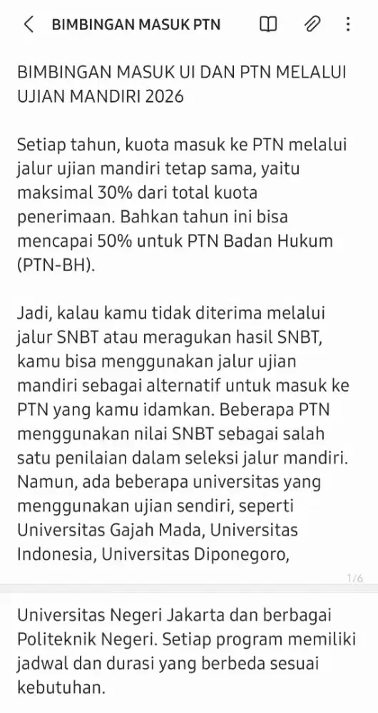 Bimbingan Masuk UI dan PTN