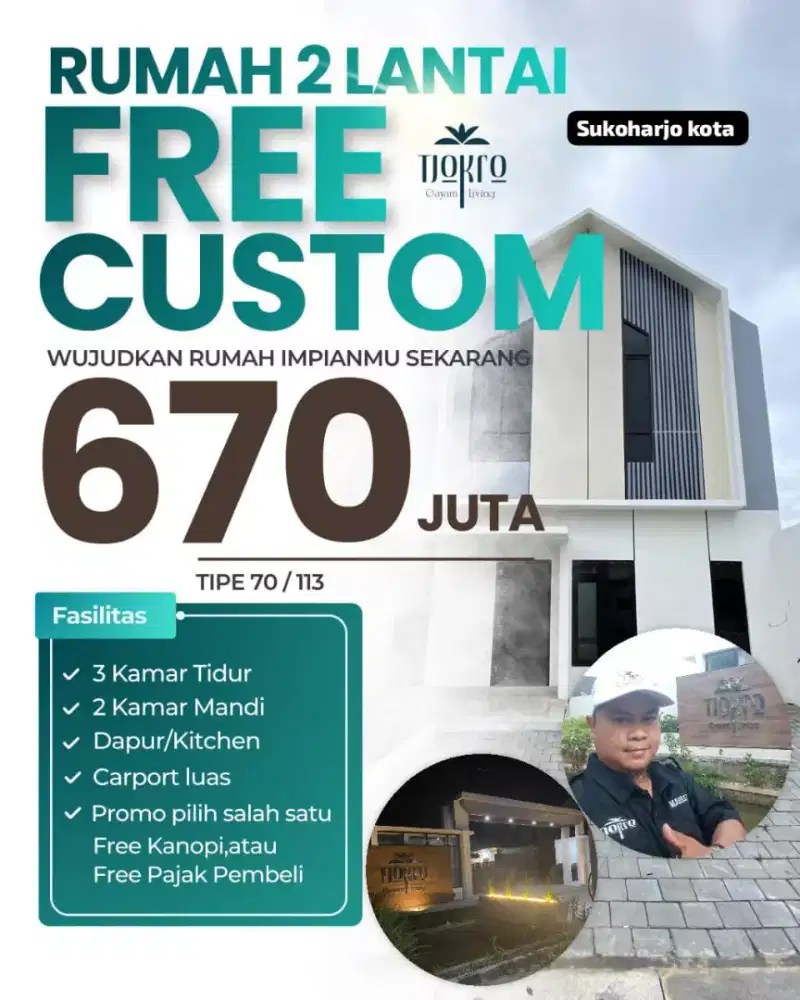 Rumah Strategis Sukoharjo kota- Tjokro Gayam living promo