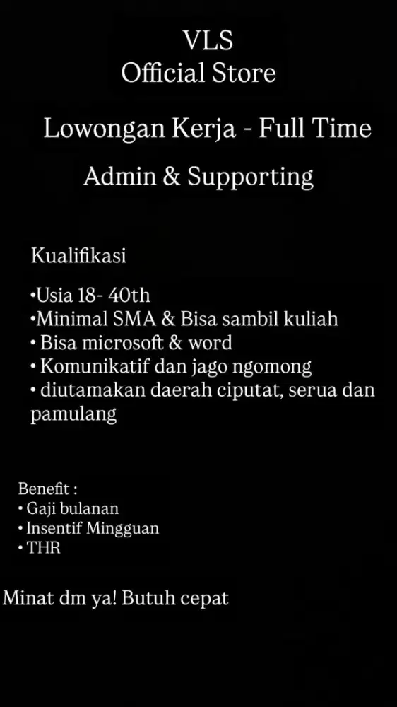 VLS admin dan supporting