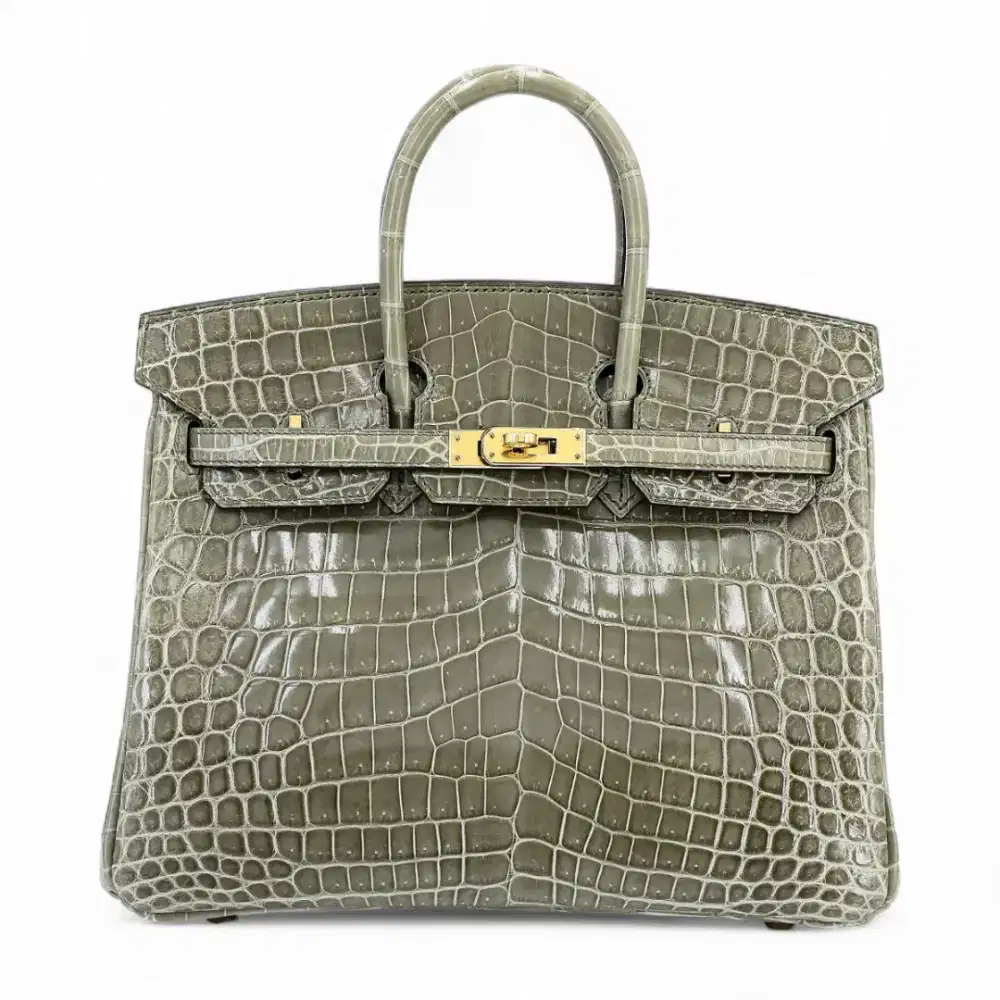 Hermes birkin croco nile gris tourtelle 25cm
