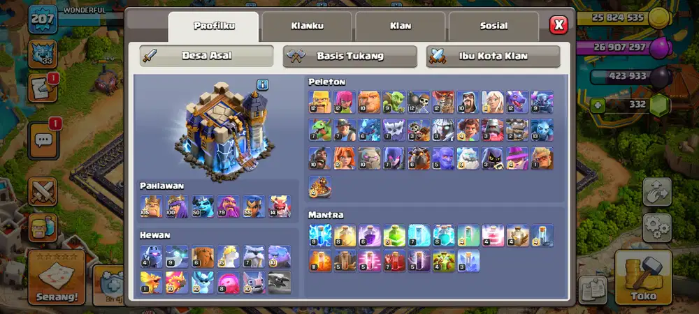 Jual akun game coc