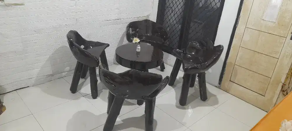 MEJA KURSI AKAR KAYU JATI ASLI