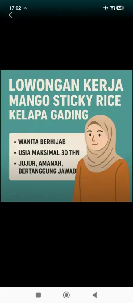 Loker Crew Mango Sticky rice