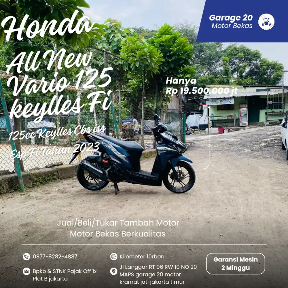 Honda Vario New 125cc Keylles Cbs iss Esp Fi Tahun 2023 Pajak Off