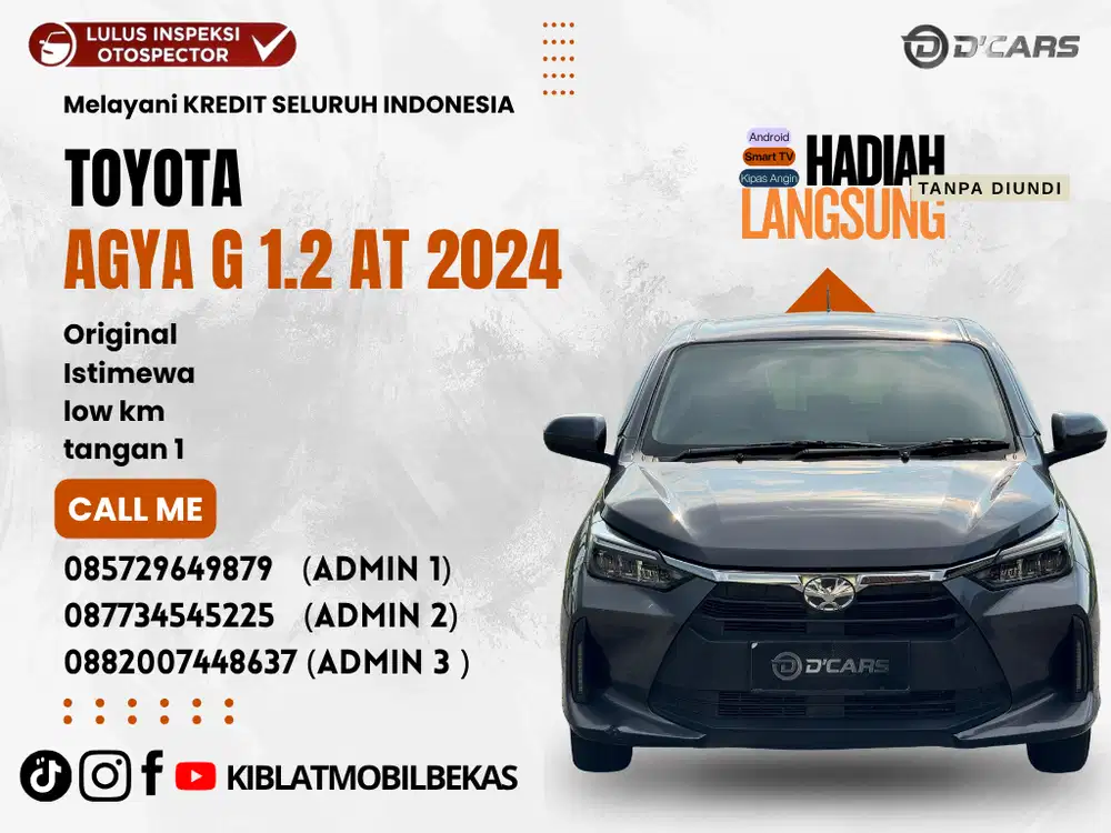 TOYOTA NEW AGYA G AUTOMATIC 2024 ORIGINAL ISTIMEWA