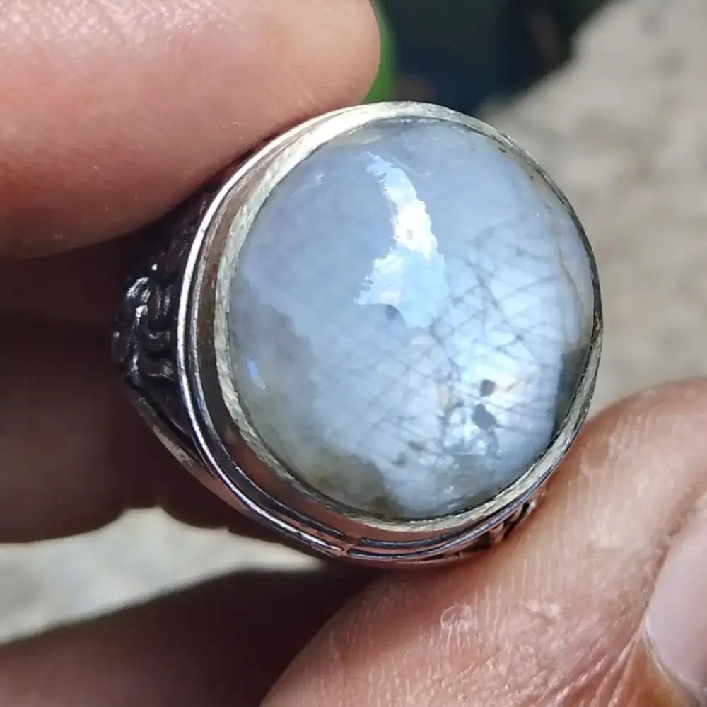Natural blue light Safir Star Birma est 30ct dim 16*15*7 ring alfaka