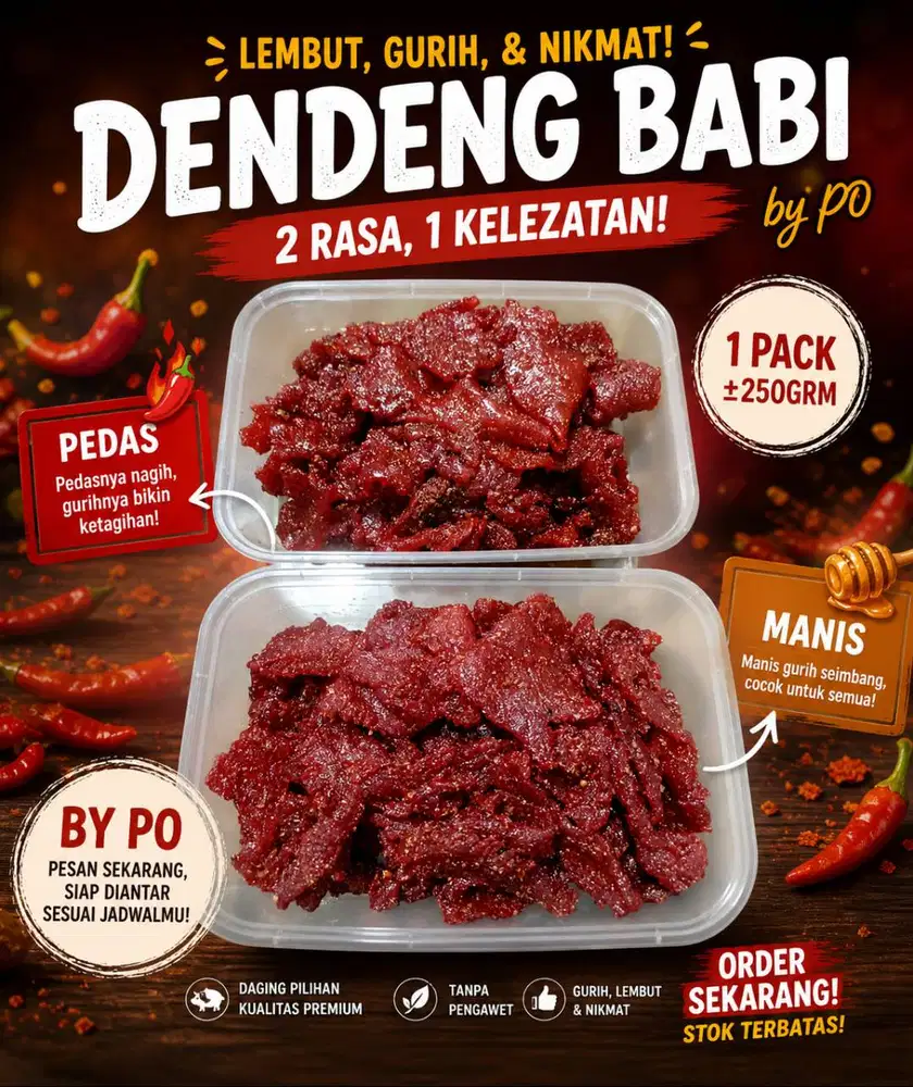 Dendeng Babi 250gr Spicy & Manis | Homemade Ready Order