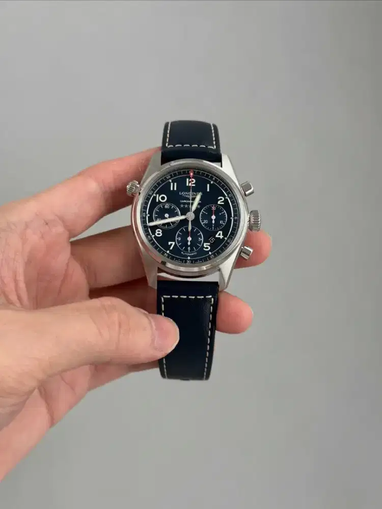 longines spirit chronograph blue dial