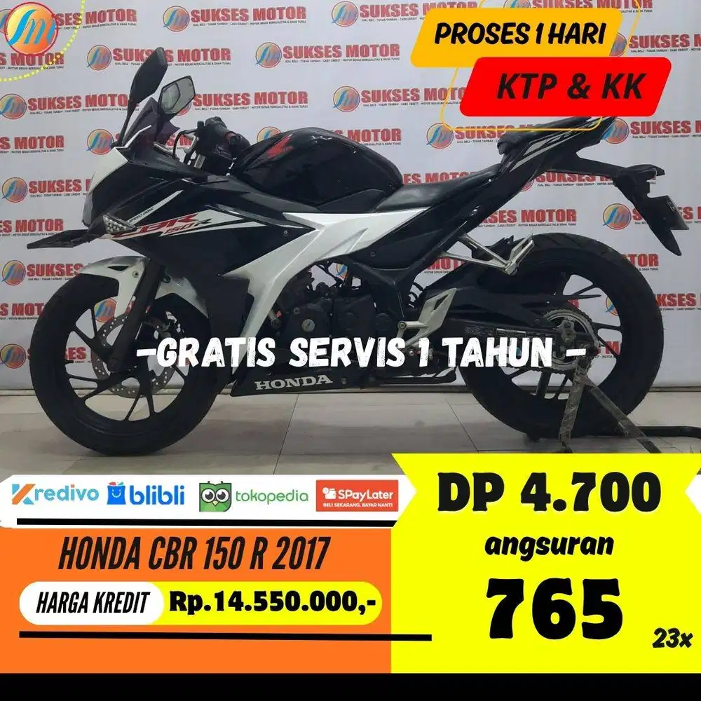 HONDA CBR 150 R 2017 JUAL CEPAT CASH/KREDIT SEKEN BERGARANSI PAJAK ON