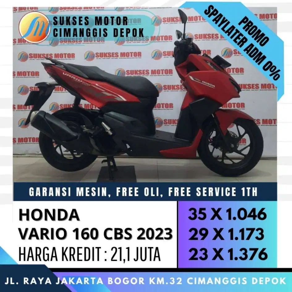 VARIO 160 CBS 2023 CASH KREDIT PAYMENT CC/PAYLATER [SUKSES MOTOR]