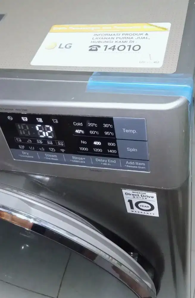 Bu mesin cuci frontloading LG 9/5kg sdh dryer,bs kering 100%,normal