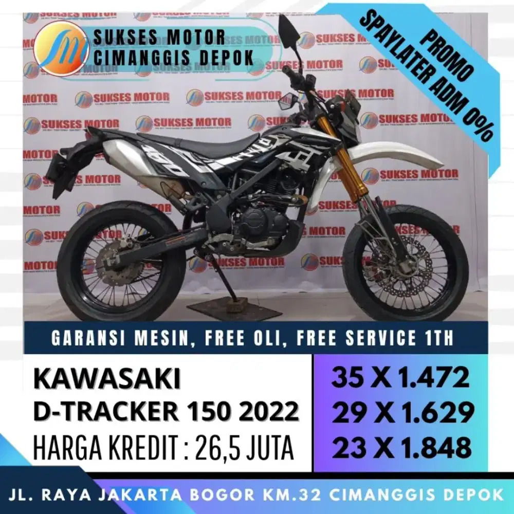 KAWASAKI D-TRACKER 150 SE 2022 CASH KREDIT CC PAYLATER [SUKSES MOTOR]