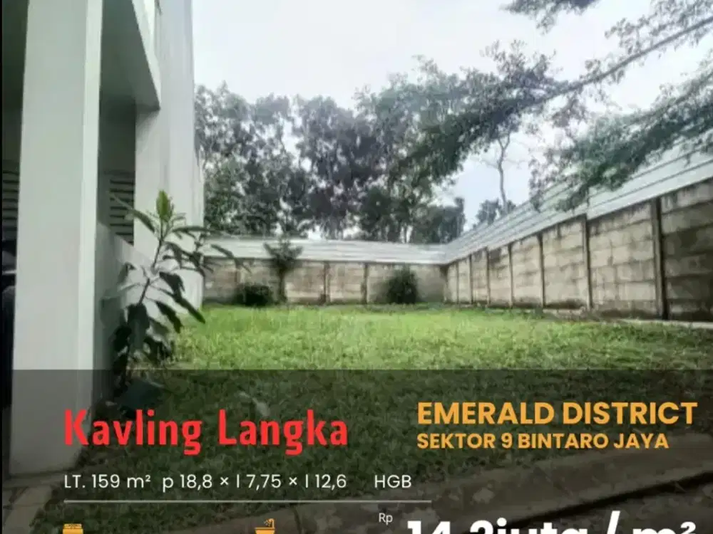 Di Jual Kavling Langka Area Premium Bintaro Jaya 