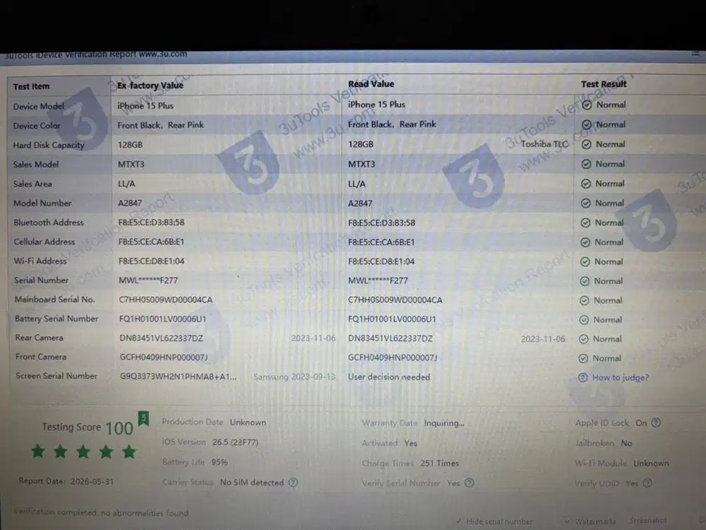 Iphone 15 plus 2signal 5G bh96% (aman ga notif servis bongkar)