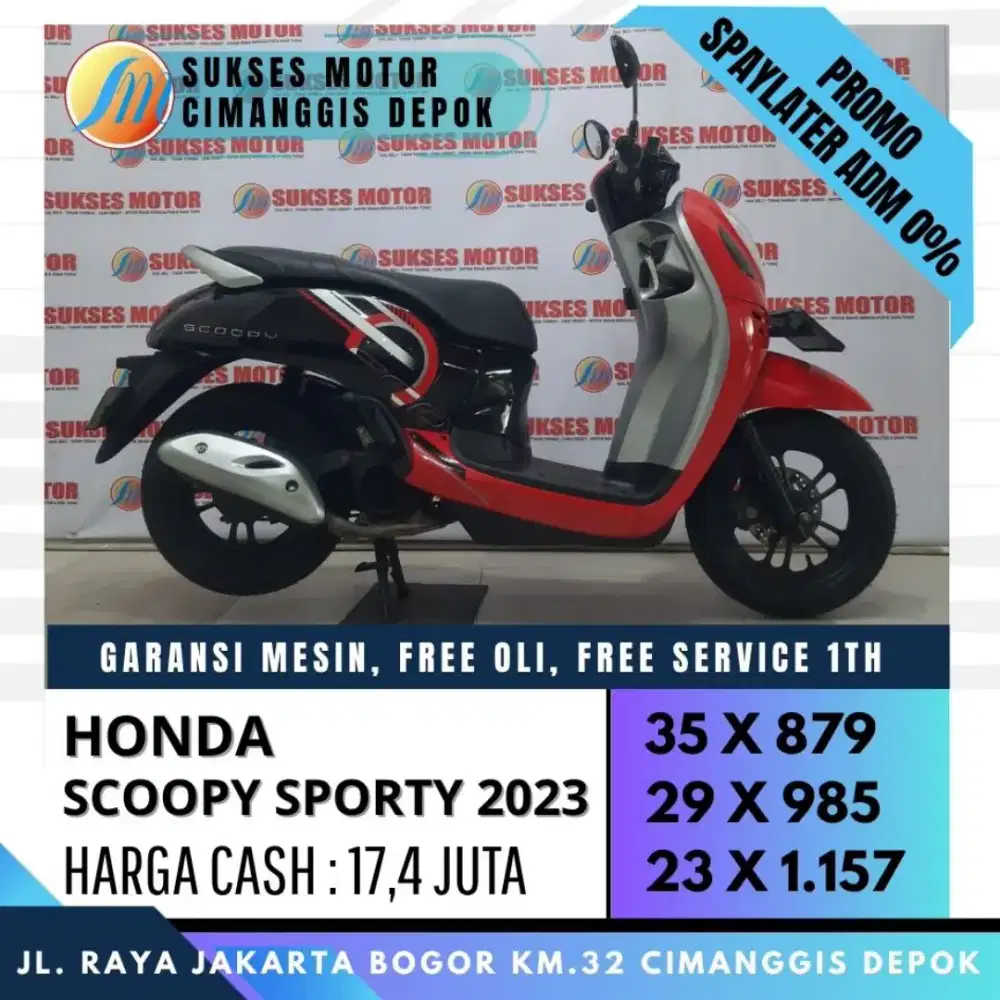 SCOOPY SPORTY 2023 TERMURAH CASH KREDIT PAYLATER [SUKSES MOTOR]