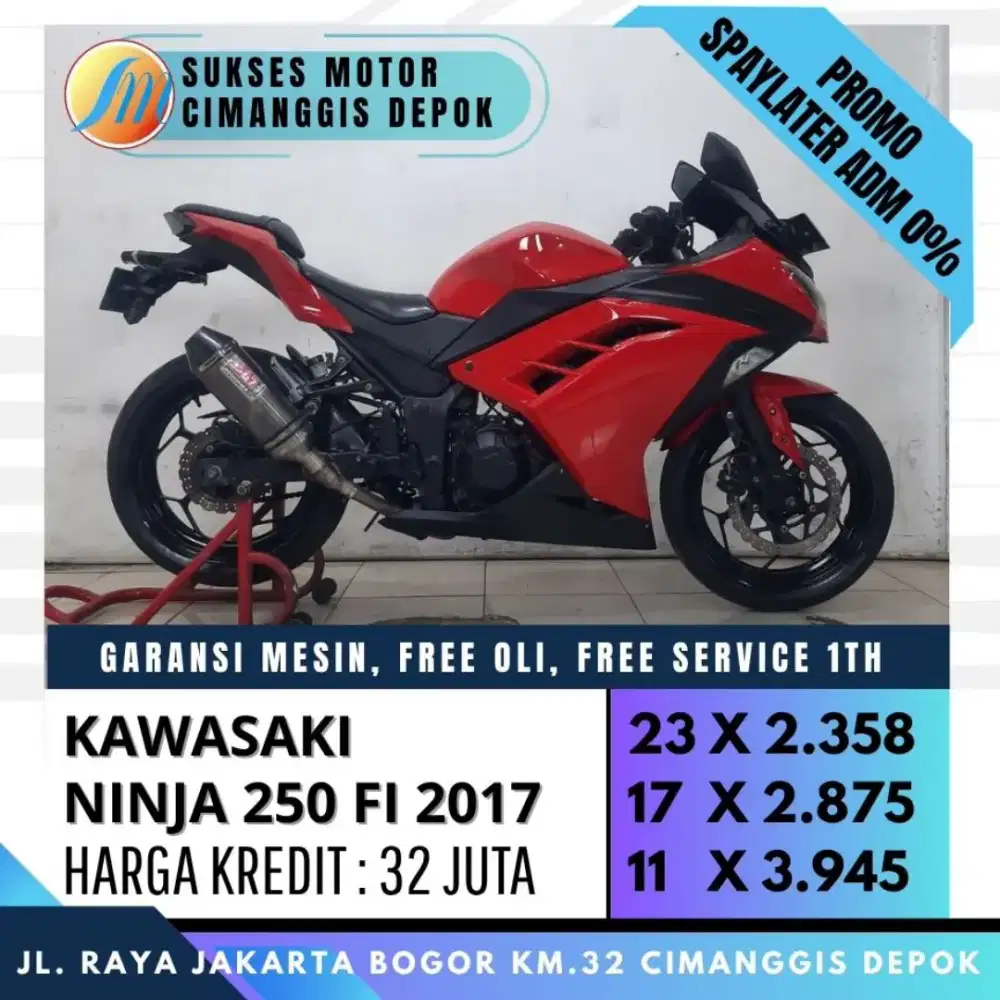 NINJA 250 FI 2017 CASH KREDIT TT CC PAYLATER [SUKSES MOTOR]