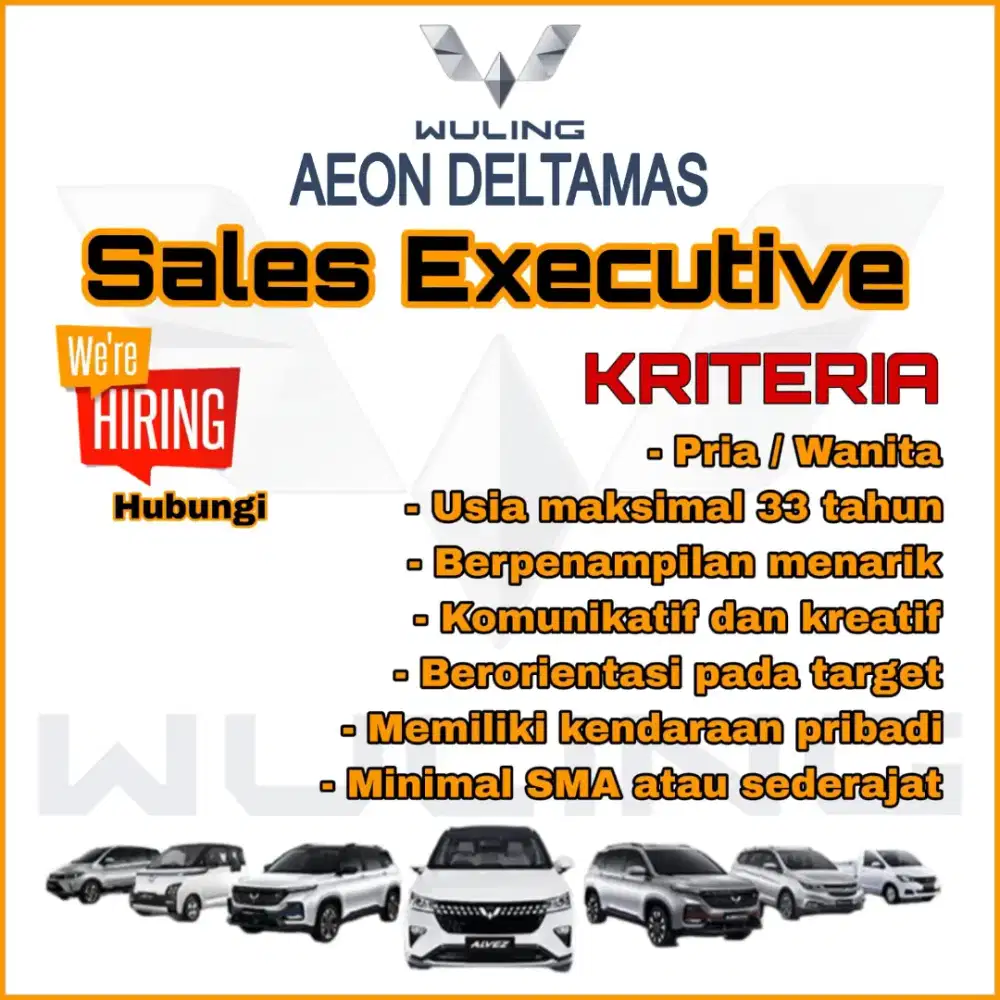 Lowongan sales Wuling Aeon Deltamas