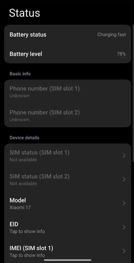 Xiaomi 17 12/512GB Second Like New 99,99%