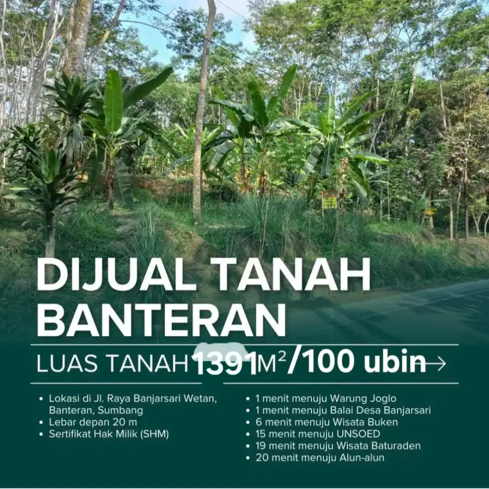 Di Jual Tanah Strategis di Purwokerto Cocok Untuk Rumah atau Usaha