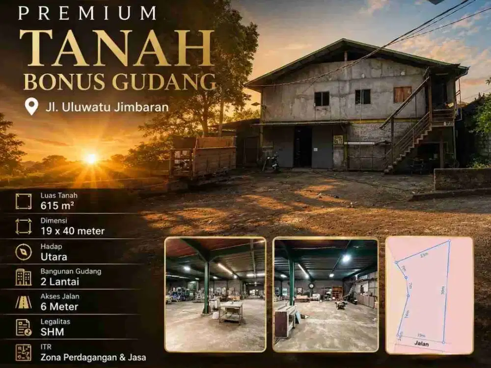 Tanah Bonus Gudang jl Uluwatu Jimbaran