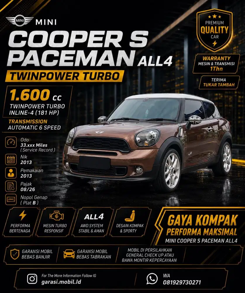 Mini Cooper S Paceman ALL4 2013