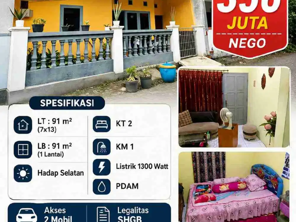 Rumah Murah siap Huni di Perum Angkasa RRI, Jl Brigjen Katamso, Waru, Sda