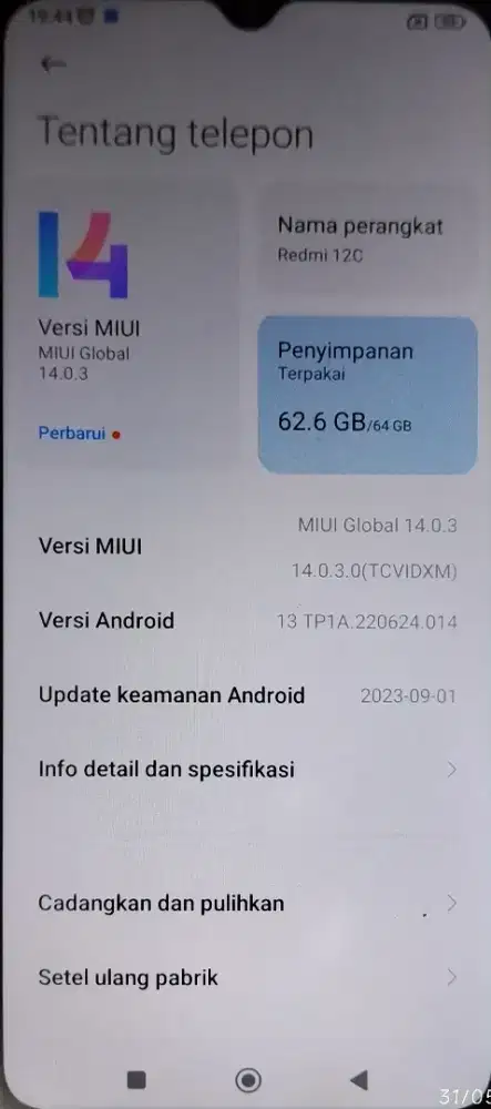 REDMI 12C Lengkap