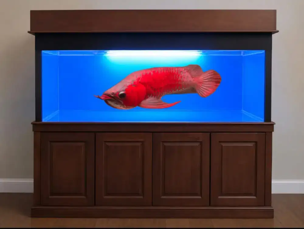 Aquarium +lemari jati, rak besi